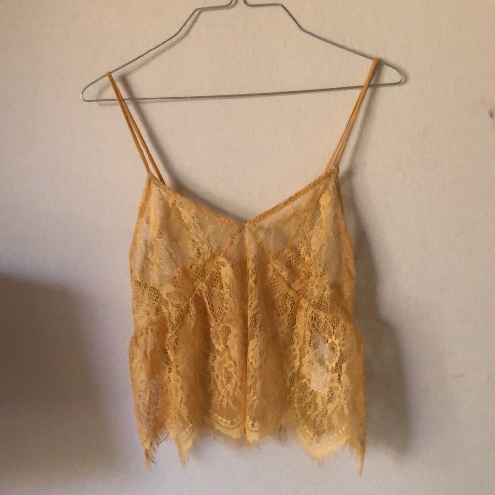 Zara yellow lace top